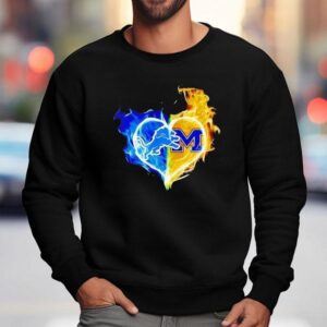 Smoke Heart Detroit Lions And Michigan Wolverines Sweatshirt