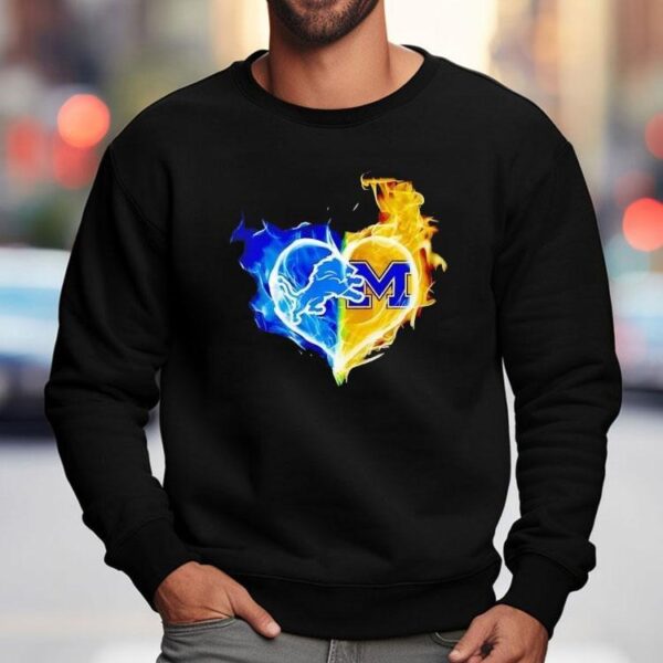 Smoke Heart Detroit Lions And Michigan Wolverines Shirt