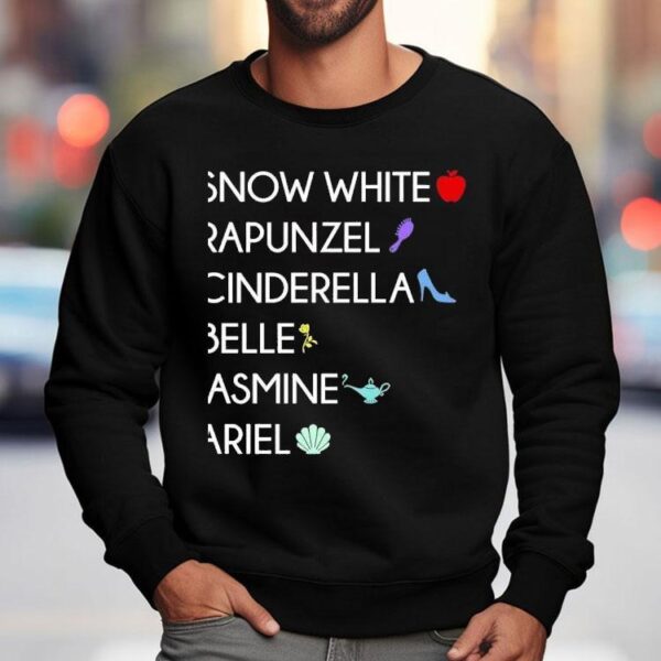 Snow White Rapunzel Cinderella Belle Jasmine Ariel Disney Shirt