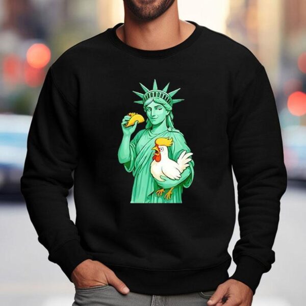 Statue Of Liberty Taco Trump Always Chickens Out Funny 2025 Shirt