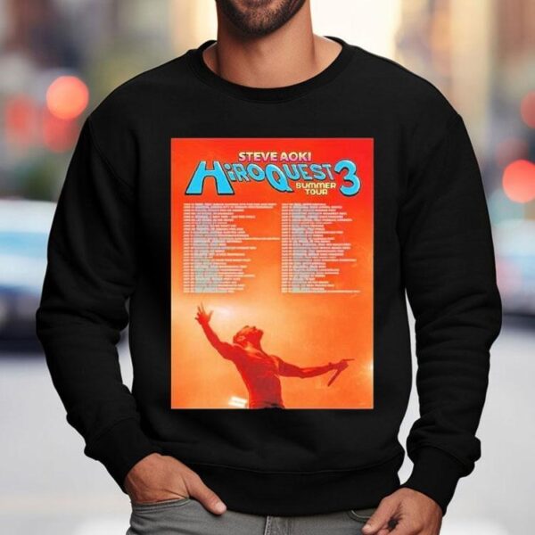 Steve Aoki Hiroquest 3 Summer Tour 2025 Dates With Red Stage Lights In Las Vegas Rome Ibiza And More Cities Worldwide Shirt