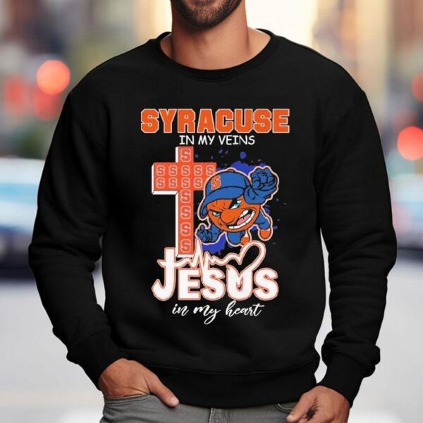 Syracuse Orange In My Veins Jesus In My Heart Mascot Shirt