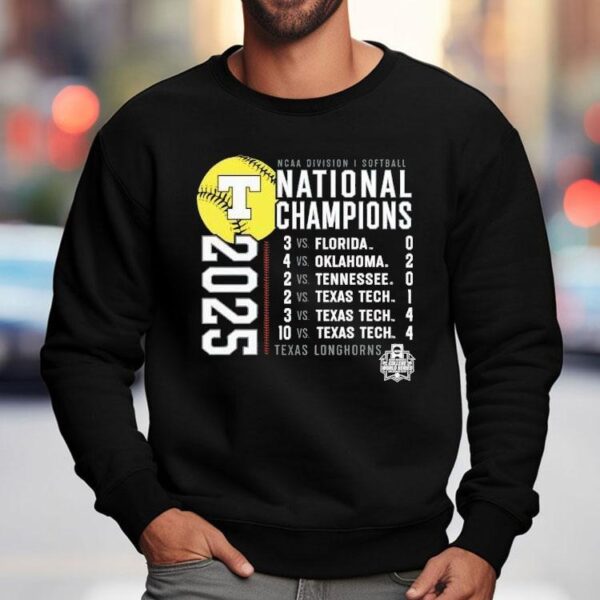 Texas Longhorns Fanatics Ncaa Softball Women’s College World Series Champions Schedule 2025 Shirt