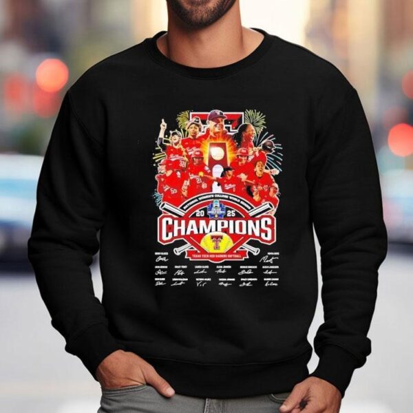 Texas Tech Raiders Softball National Women’s College World Series Champions 2025 Signatures Shirt