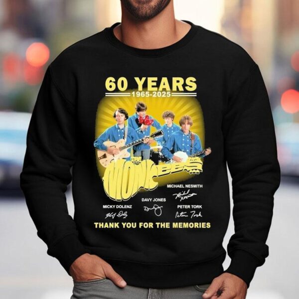 The Monkees 60 Years 1965 2025 Thank You For The Memories Signatures Shirt