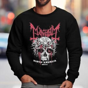 The True Mayhem Crown Of Thorns Decibel Tour North American Skull Sweatshirt