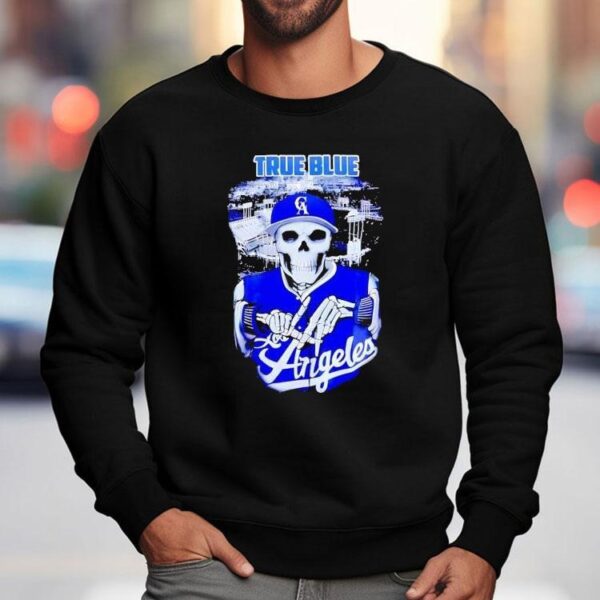 True Blue Skeleton Los Angeles Dodgers Baseball Shirt