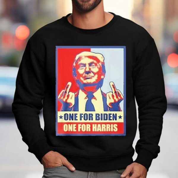 Trump Finger One For Biden One For Harris Middle Finger Shirt