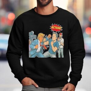 Trump Vs Musk Fake Fight Action Sweatshirt