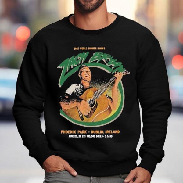 Zach Bryan World Summer Shows 2025 Tour Phoenix Park Dublin, Ireland Guitar Shirt