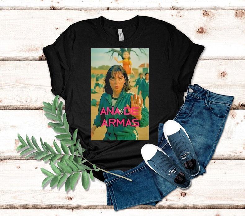 Ana De Armas Squid Game Usa Photo Shirt 4 Ana De Armas Squid Game Usa Photo Tshirt