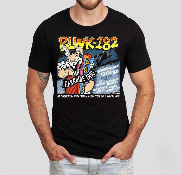 Blink-182 Alkaline Trio February 13 2025 Hollywood, Ca Shirt 4 Blink Alkaline Trio February Hollywood Ca Tshirt