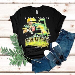 Brett Favre Green Bay Packers Grunge Wht Shirt