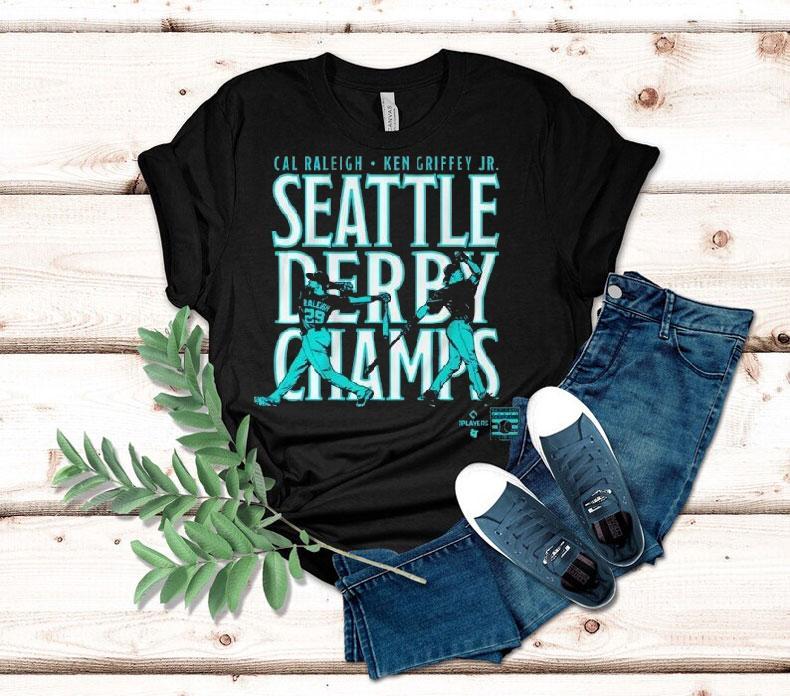 Cal Raleigh And Ken Griffey Jr Seattle Derby Champs Shirt 4 Cal Raleigh And Ken Griffey Jr Seattle Derby Champs Tshirt