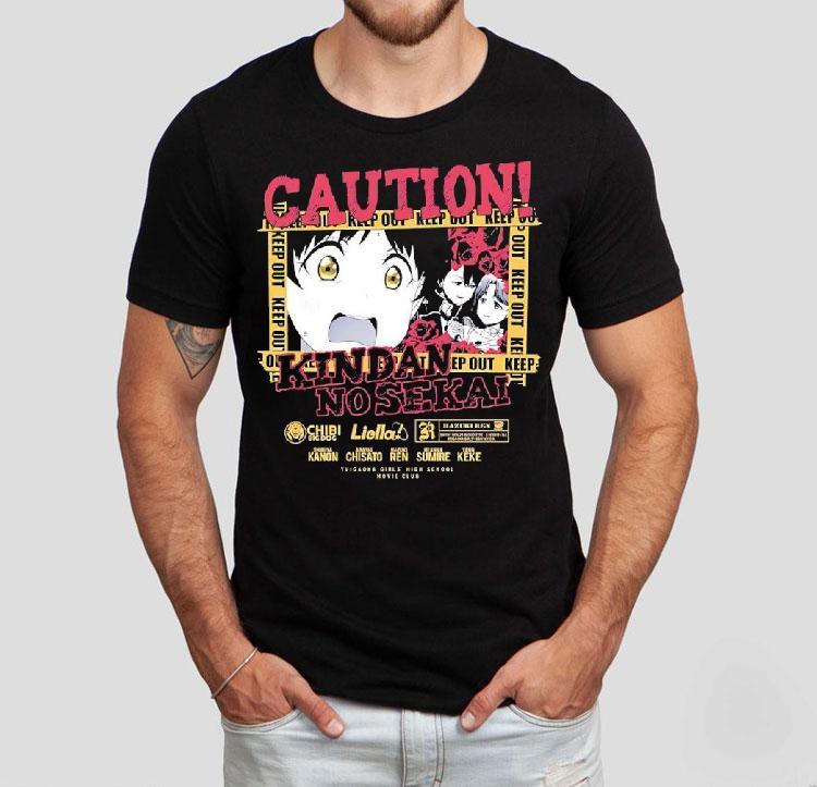 Caution Kindai No Sekai Keep Out Anime Shirt 4 Caution Kindai No Sekai Keep Out Anime Tshirt