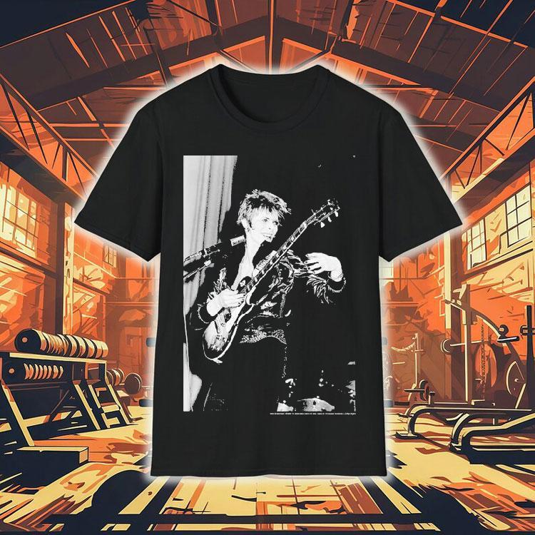 David Bowie Smiling Guitar Shirt 4 David Bowie Smiling Guitar Tshirt
