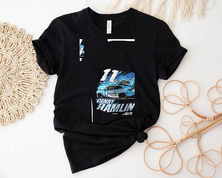 Denny Hamlin 11 Progressive Car Racing Shirt 4 Denny Hamlin Progressive Car Racing Tshirt