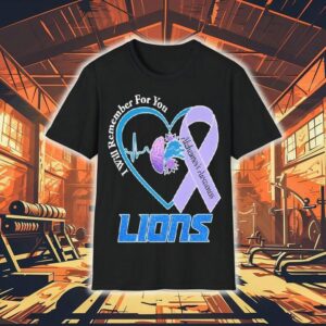 Detroit Tigers I Will Remember For You Alzheimer’s Awareness Heartbeat Brain Shirt