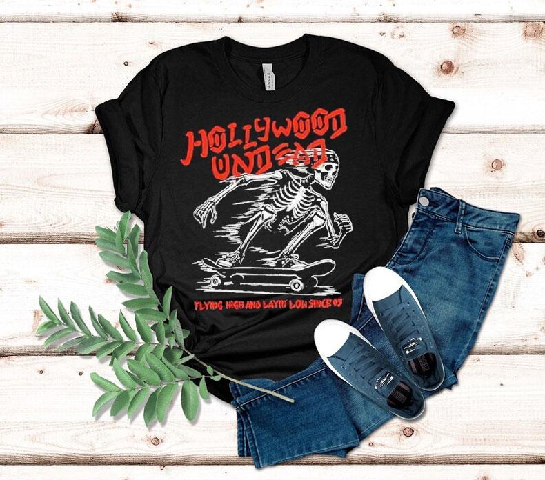 Hollywood Undead Flying High And Layin’ Low Skeleton Skate Shirt 4 Hollywood Undead Flying High And Layin Low Skeleton Skate Tshirt