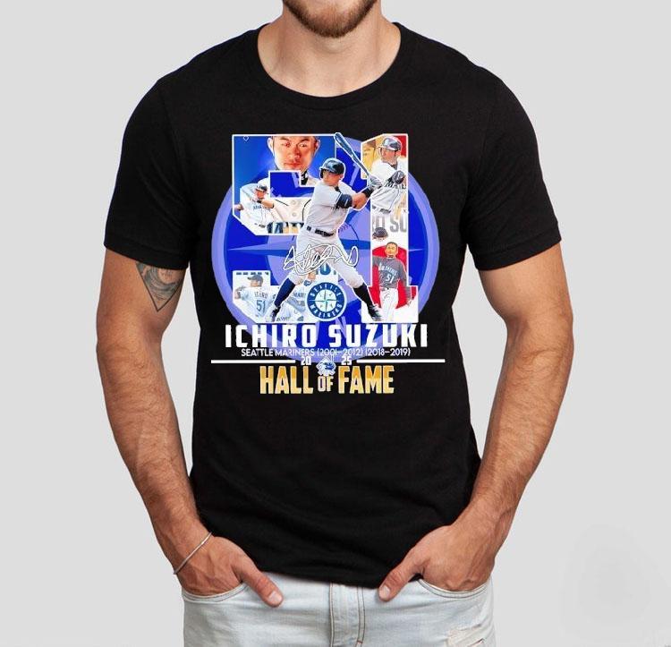 Ichiro Suzuki Seattle Mariners 2025 Hall Of Fame Signature Shirt 4 Ichiro Suzuki Seattle Mariners Hall Of Fame Signature Tshirt