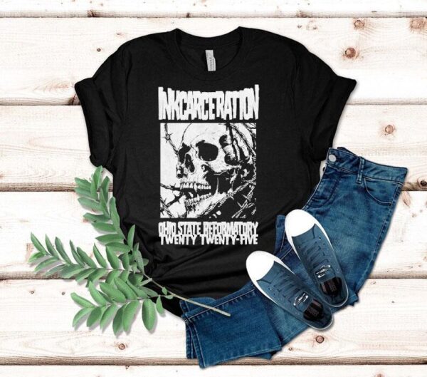 Inkcarceration Festival Barbed Skull Mineral For Mansfield Ohio On July 18th-20th Americas Rock And Metal Tattoo 2025 Shirt