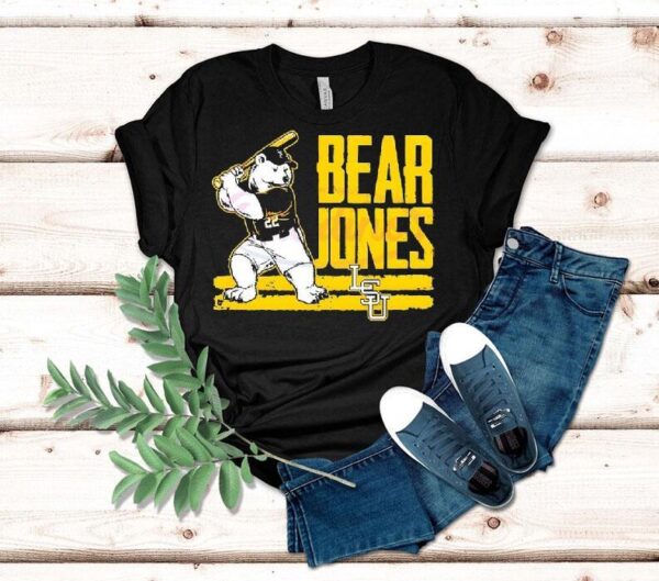 Jared Jones Bear Lsu Baseball Mascot Shirt