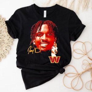 Jayden Daniels Big Face Washington Commanders Football Signature Tshirt