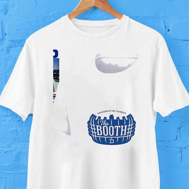 Kansas Jayhawks Stripe Out The Booth David Booth Kansas Memorial Stadium Shirt 2 Kansas Jayhawks Stripe Out The Booth David Booth Kansas Memorial Stadium Tshirt