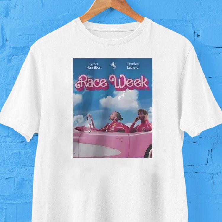 Lewis Hamilton X Charles Leclerc Race Week Style Barbie Shirt 2 Lewis Hamilton X Charles Leclerc Race Week Style Barbie Tshirt
