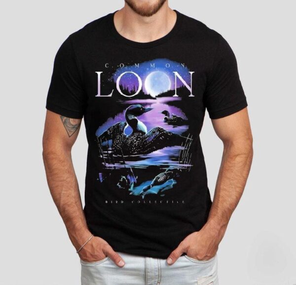 Moonlit Common Loon Bird Collective Shirt