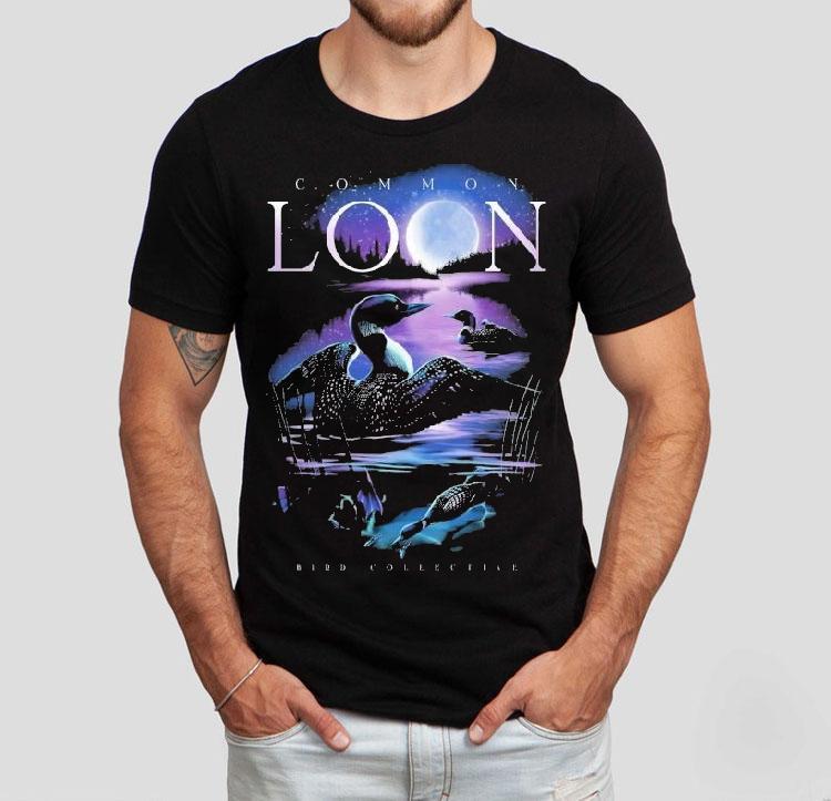 Moonlit Common Loon Bird Collective Shirt 4 Moonlit Common Loon Bird Collective Tshirt