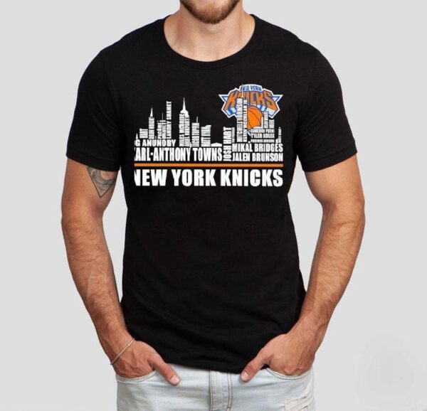 New York Knicks City Skyline All Names Of Legends Shirt