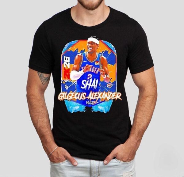 Oklahoma City Thunder Basketball Shai Gilgeous Alexander 2k26 Shirt