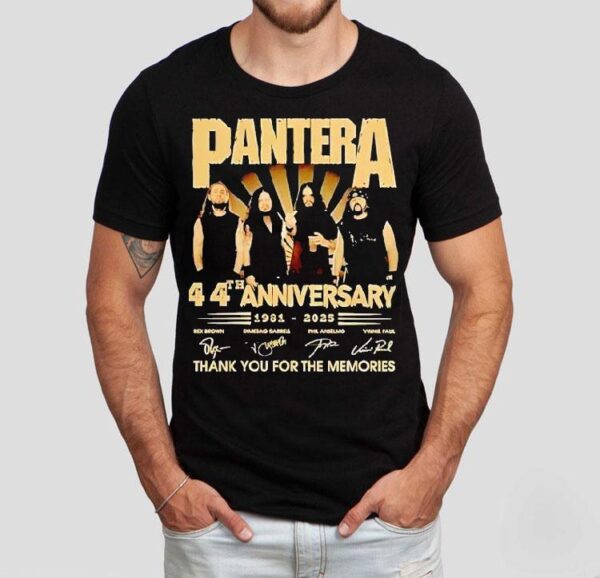 Pantera 44th Anniversary 1981-2025 Signatures Thank You For The Memories Shirt