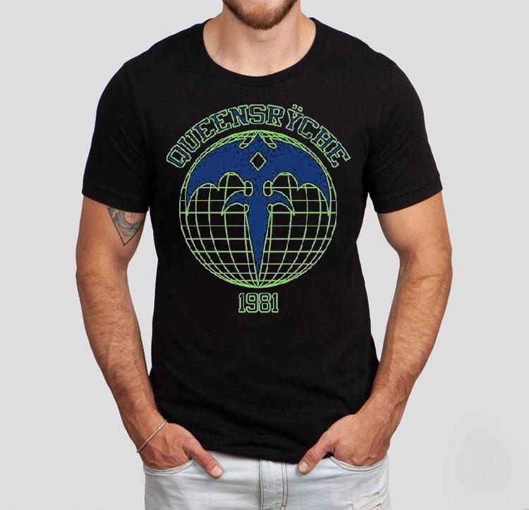 Queensryche Athletic Globe 1981 Shirt 4 Queensryche Athletic Globe Tshirt
