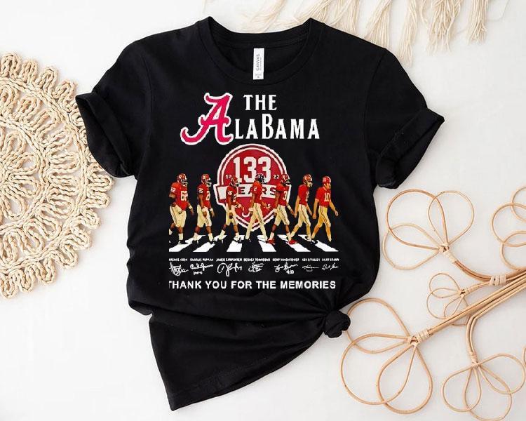 The Alabama Crimson Tide Walking Across Thank You For The Memories Signatures Shirt 4 The Alabama Crimson Tide Walking Across Thank You For The Memories Signatures Tshirt