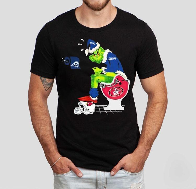 The Grinch Santa Toilet Seattle Seahawks Shit On Other Teams Los Angeles Rams Arizona Cardinals San Francisco 49ers Christmas Shirt 4 The Grinch Santa Toilet Seattle Seahawks Shit On Other Teams Los Angeles Rams Arizona Cardinals San Francisco Ers Christmas Tshirt