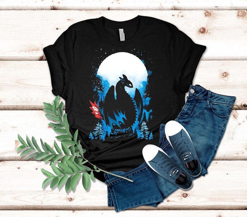 Toothless From How To Train Your Dragon In The Moonlight Shirt 4 Toothless From How To Train Your Dragon In The Moonligh Tshirt