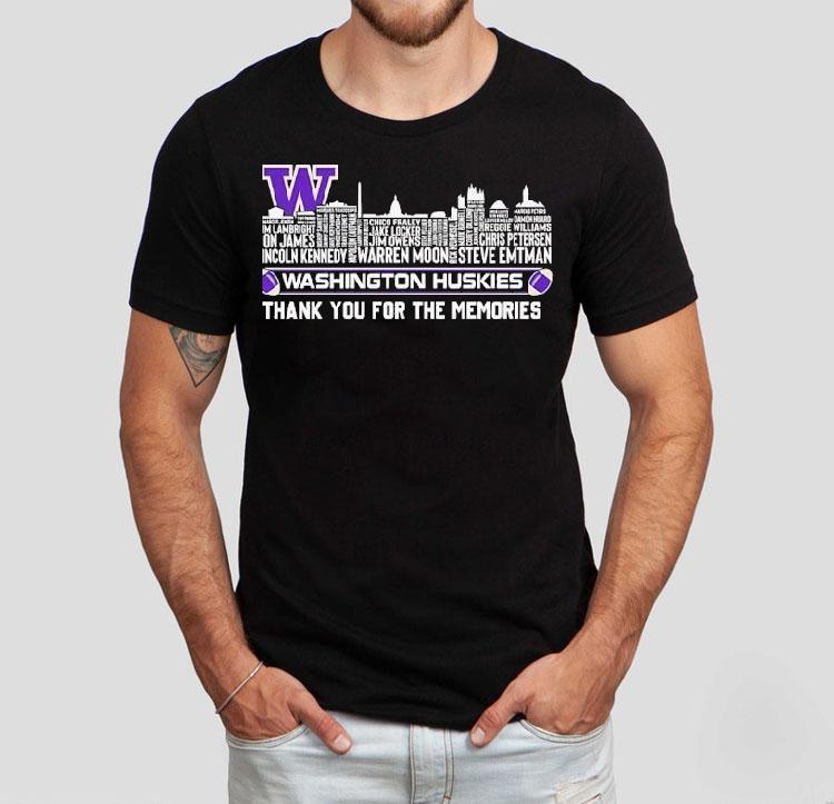 Washington Huskies City Skyline All Names Of Legend Thank You For The Memories Shirt 4 Washington Huskies City Skyline All Names Of Legend Thank You For The Memories Tshirt