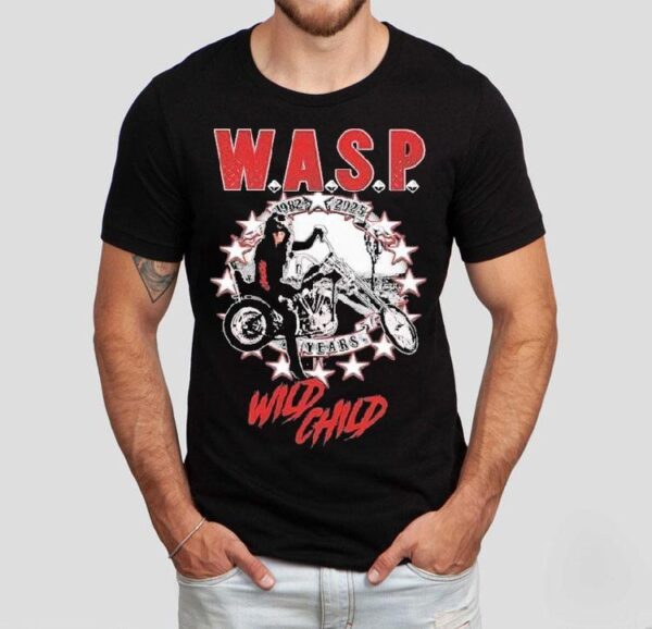 Wasp Wild Child World Tour 2025 1982 43 Years Motor Shirt
