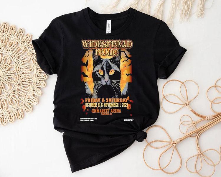 Widespread Panic Oct 31 2025 Enmarket Arena In Savannah, Ga Cat Shirt 4 Widespread Panic Oct Enmarket Arena In Savannah Ga Ca Tshirt