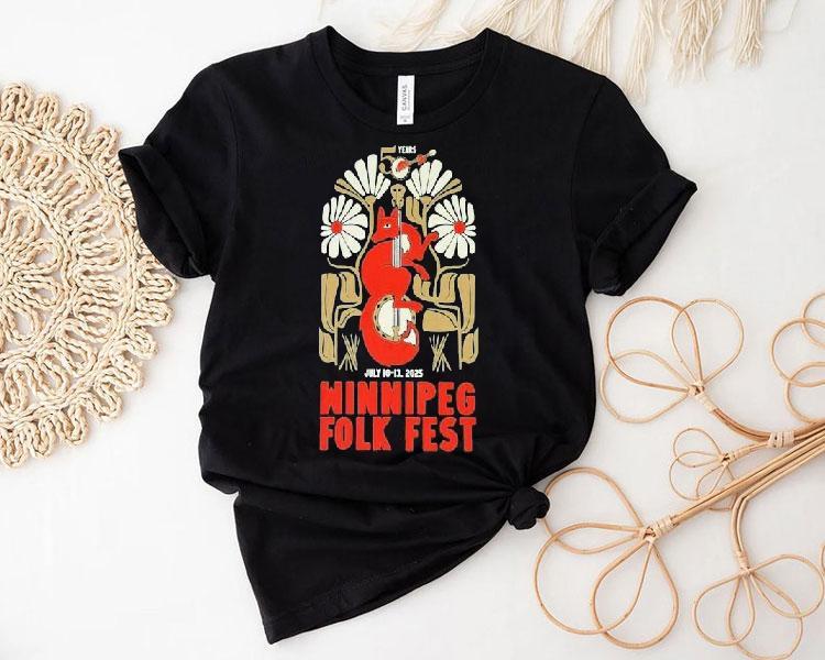 Winnipeg Folk Festival July 10-13 2025 50 Years Fox Guitar Shirt 4 Winnipeg Folk Festival July Years Fox Guitar Tshirt