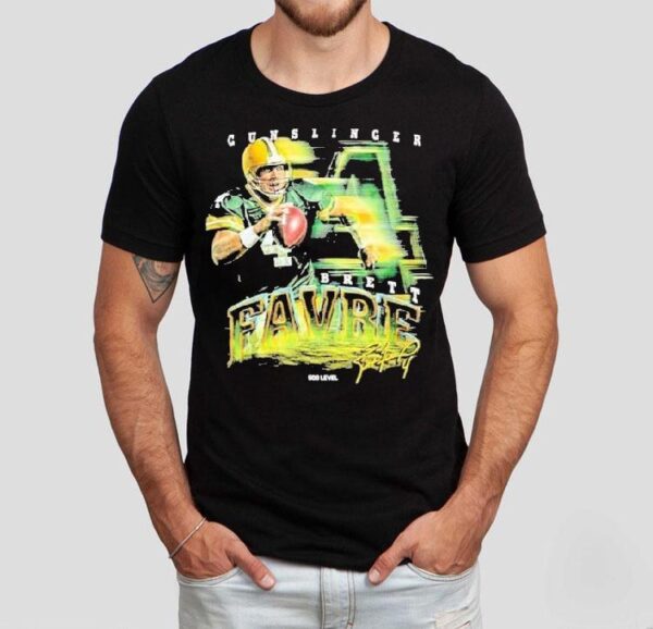 Brett Favre Green Bay Packers Grunge Wht Shirt