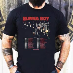 Burna Boy No Sign Of Weakness World Tour 2025 Dates Live In Diant Center Stage Shirt