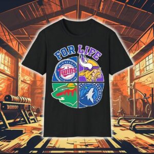 For Life Minnesota Vikings Twins Timberwolves And Wild Circle Logos Shirt