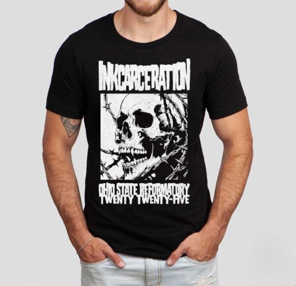 Inkcarceration Festival Barbed Skull Mineral For Mansfield Ohio On July 18th-20th Americas Rock And Metal Tattoo 2025 Shirt