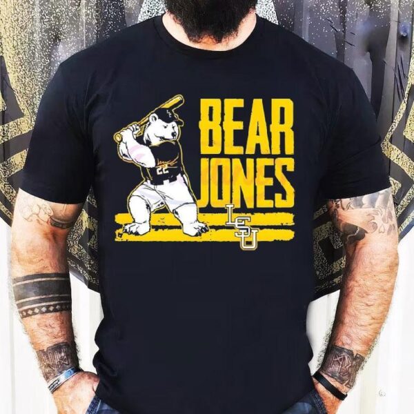 Jared Jones Bear Lsu Baseball Mascot Shirt