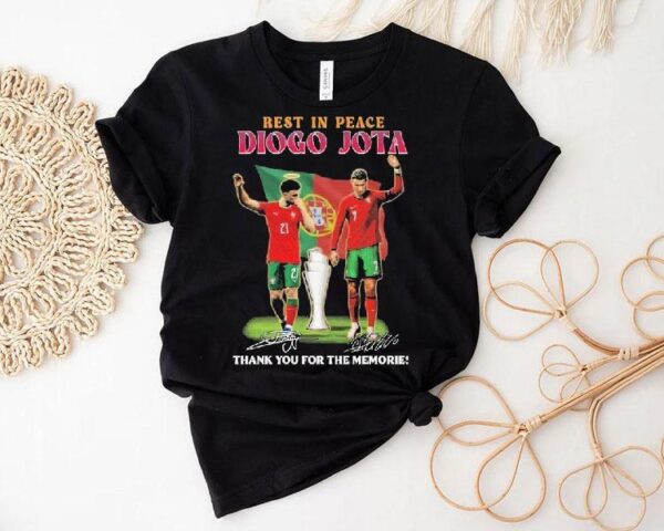 Rest In Peace Diogo Jota And Cristiano Ronaldo Thank You For The Memories Portugal Signatures Shirt