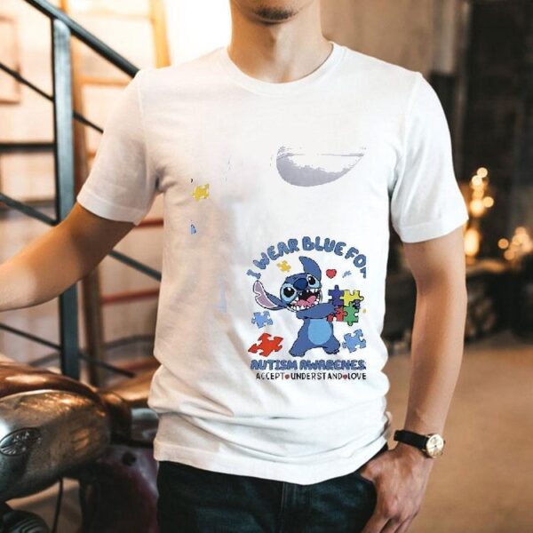 Stitch Wear Blue For Autism Awareness Accept Understand Love Shirt