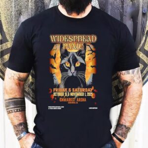 Widespread Panic Oct 31 2025 Enmarket Arena In Savannah, Ga Cat Shirt